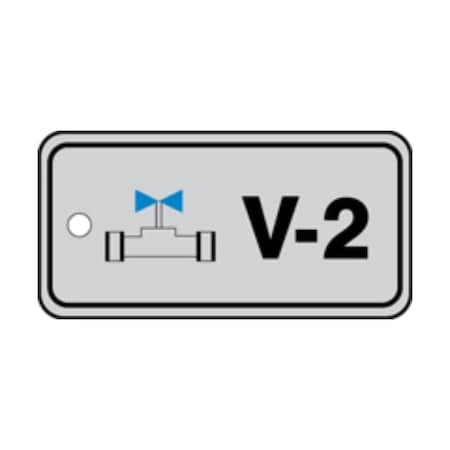 Accuform Energy Source ID Tag, V-2 Valve, 1.5in x 3in, Plastic, 5PK TDJ402VPM